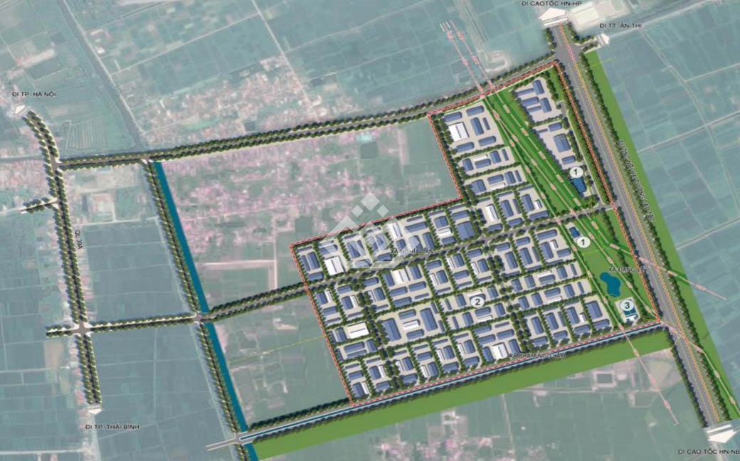 Chuyển nhượng đất công nghiệp Hưng Yên (CCN Phạm Ngũ Lão) – Lô 1ha đẹp, hạ tầng đồng bộ, thu hút nhiều FDI